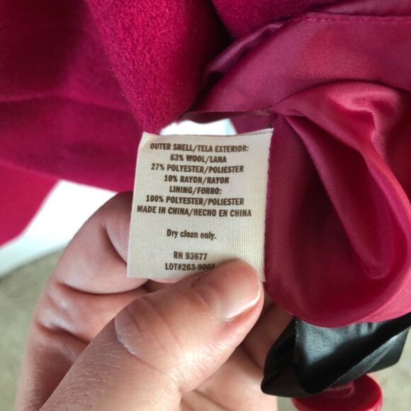 Decree Pink Peplum Hooded Wool Pea Coat - Picture 11 of 11